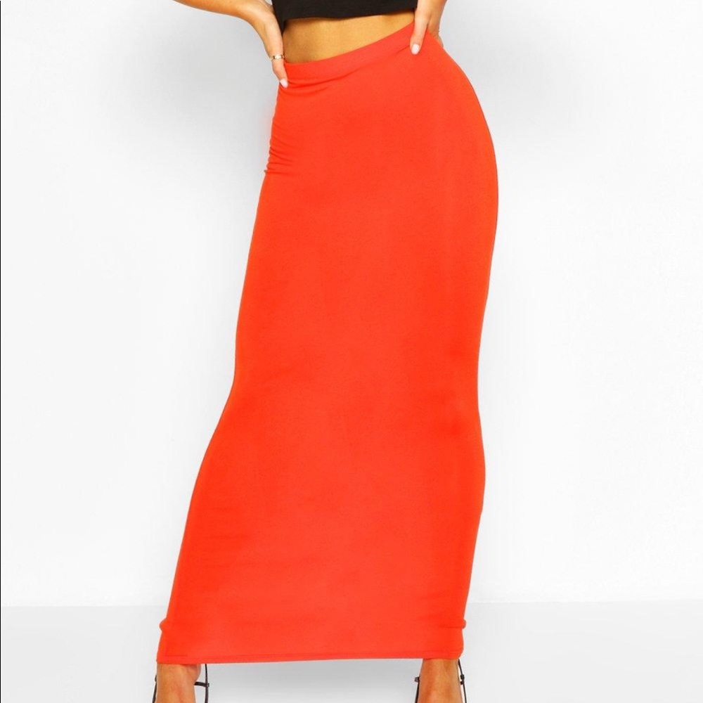 Maxi orange skirt from boohoo